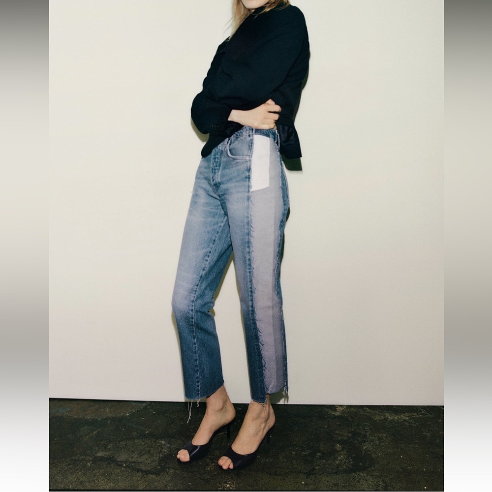 Zara Relaxed Slim Mid Waist Jeans ZW Collection